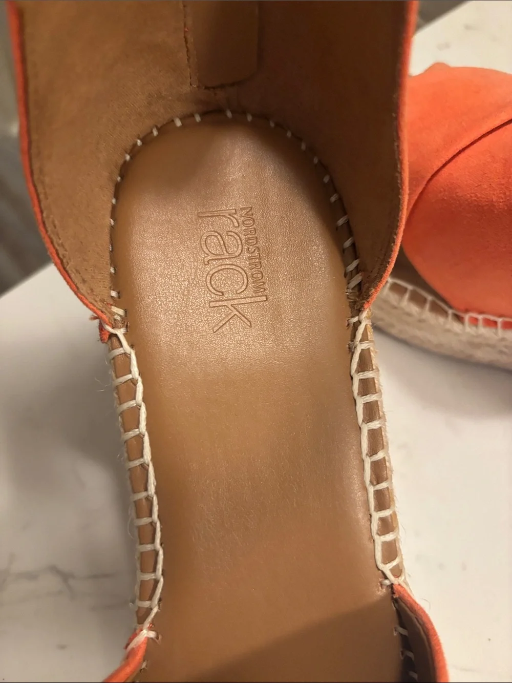 Nordstrom Orange Crisscross Espadrille Wedge Sandals
